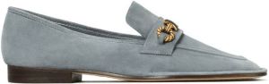 Tory Burch logo-plaque chain-link loafers Grey