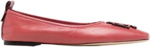 Tory Burch logo-plaque detail ballerina shoes Red