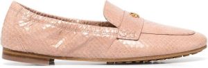 Tory Burch logo-plaque detail loafers Pink
