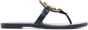 Tory Burch logo-plaque open-toe slides Blue