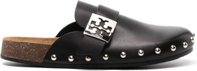 Tory Burch Mellow studded leather slippers Black