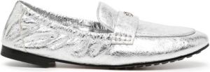 Tory Burch metallic leather ballet loafers Silver