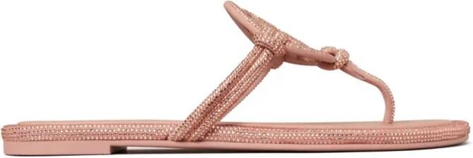 Tory Burch Miller crystal-embellished flip flops Pink