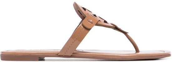 Tory Burch Miller laser-cut logo sandals Brown