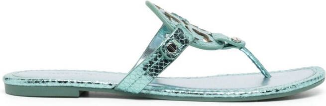 Tory Burch Miller metallic T-bar sandals Blue