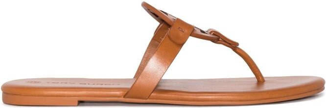 Tory Burch Miller Soft logo leather sandals Brown