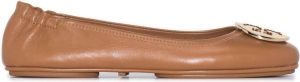 Tory Burch Minnie Travel leather ballerina shoes Brown