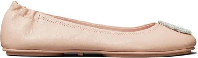 Tory Burch Minnie Travel leather ballerina shoes Pink
