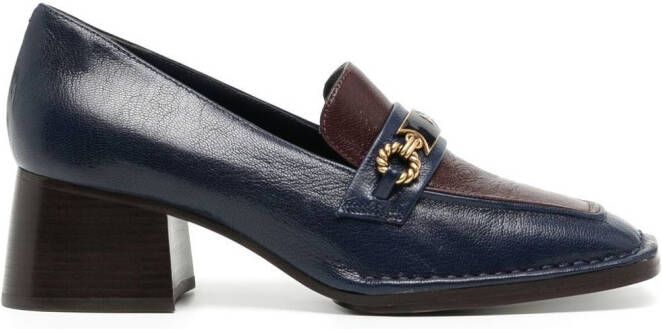 Tory Burch Perrine heeled leather loafer Blue