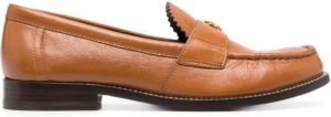 Tory Burch Perry logo-plaque loafers Brown