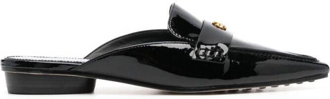 Tory Burch pointed-toe backless loafers Black