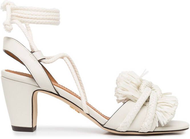 Tory Burch rope-design mid-heeled sandals White