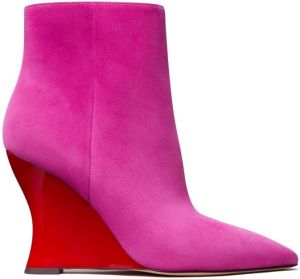Tory Burch sculpted wedge 98mm boots Pink