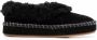 Tory Burch shearling embossed-logo slippers Black - Thumbnail 1