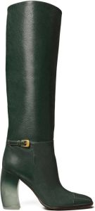 Tory Burch side-buckle 100mm knee boots Green