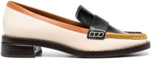 Tory Burch square-toe 30mm leather loafers Neutrals