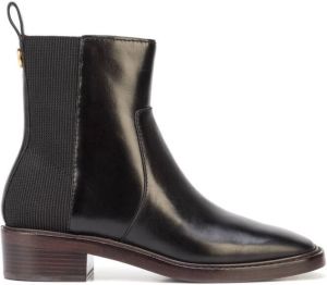 Tory Burch square-toe leather Chelsea boots Black