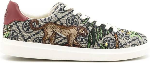 Tory Burch T Monogram Howell embroidered sneakers Grey