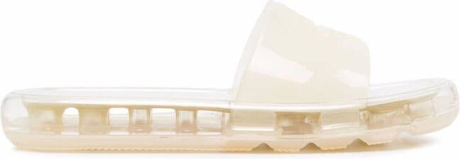 Tory Burch transparent sole slides White