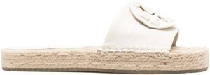 Tory Burch Woven Double T espadrille slide Neutrals