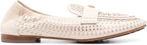 Tory Burch woven-leather loafers Neutrals