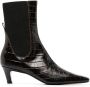 TOTEME 50mm crocodile-embossed ankle boots Brown - Thumbnail 1