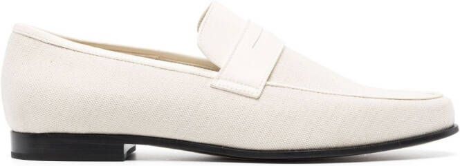 TOTEME canvas penny loafers Neutrals