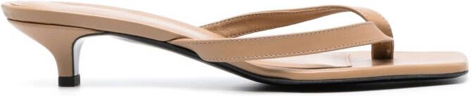 TOTEME square-toe sandals Neutrals