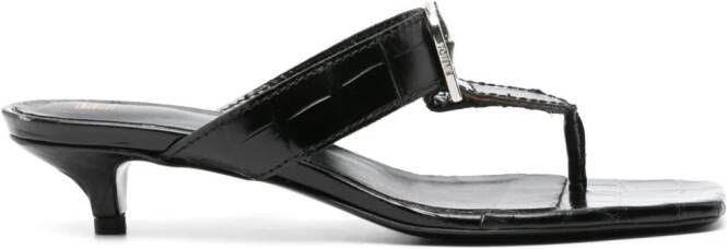 TOTEME The Belted 35mm crocodile-effect mules Black