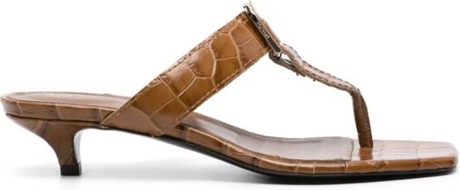 TOTEME The Belted 35mm crocodile-effect mules Neutrals