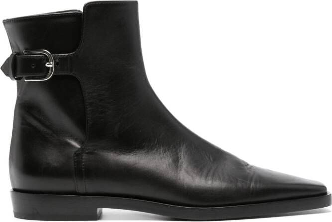 TOTEME The Belted leather boots Black