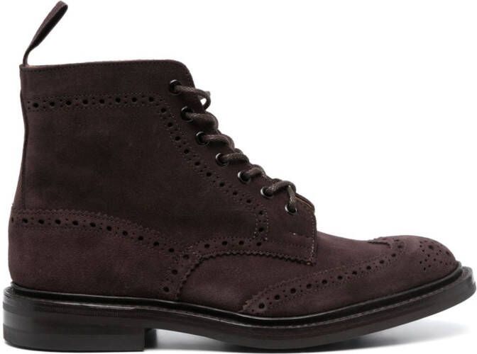 Tricker's lace-up suede ankle boots Brown