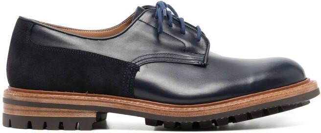 Tricker's panelled lace-up derby shoes Blue