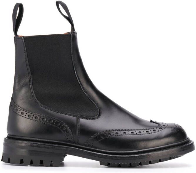 Tricker's Silvia perforated ankle boots Black