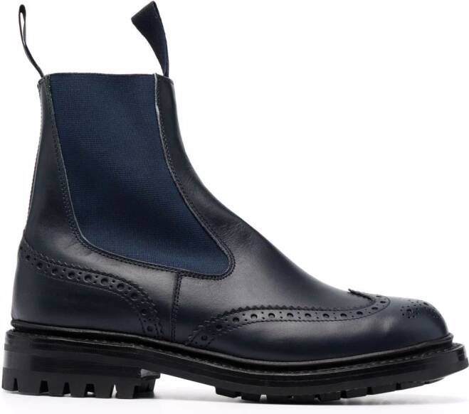 Tricker's Silvia perforated ankle boots Blue