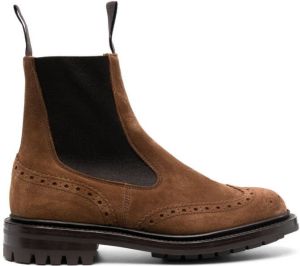 Tricker's slip-on suede brogue boots Brown