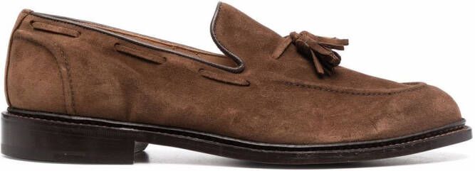 Tricker's tassel-detail suede loafers Brown