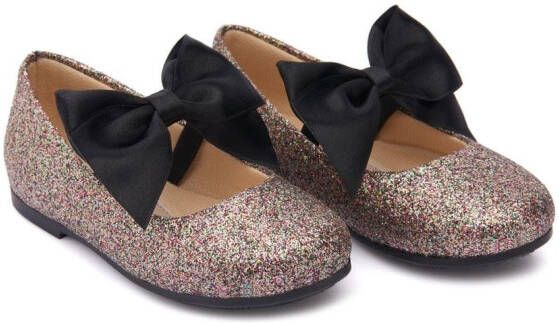 Tulleen bow-detail ballerina shoes Black