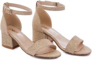 Tulleen glitter block-heel sandals Gold