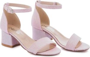 Tulleen leather block-heel sandals Pink