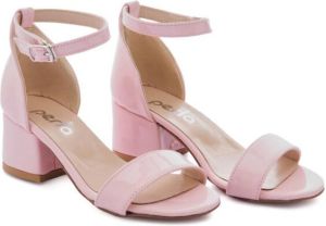 Tulleen patent leather block-heel sandals Pink