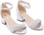 Tulleen rhinestone-embellished scrunch-strap sandals Silver - Thumbnail 1