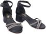 Tulleen rhinestone-embellished triple-strap sandals Black - Thumbnail 1
