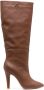 TWINSET 100mm pointed-toe leather boots Brown - Thumbnail 1