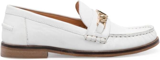 TWINSET chain-detail leather loafers White