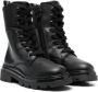 TWINSET Kids leather combat boots Black - Thumbnail 1