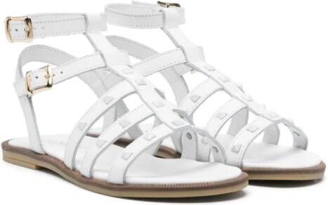 TWINSET Kids stud-embellished leather sandals White