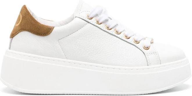 TWINSET logo-plaque platform leather sneakers White