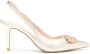 TWINSET Oval T 80mm metallic leather pumps Gold - Thumbnail 1
