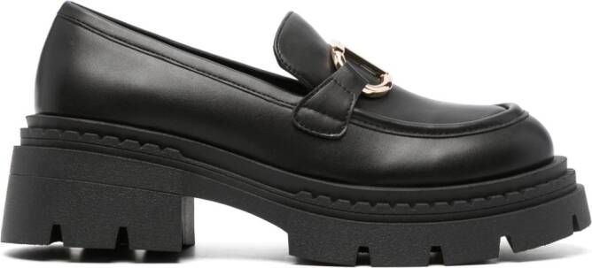 TWINSET Oval T logo-plaque loafers Black